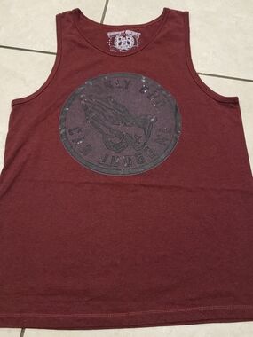 Eighty Eight Maroon Graphic Tank Top